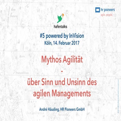 hafentalks #5 - André Häusling: "Mythos Agilität – über Sinn und Unsinn des a...