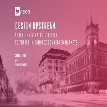 Design Upstream: Strategic Design in Complex Connected Markets