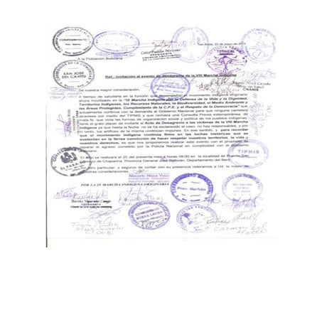 Invitación al evento de desagravio de la VII marcha