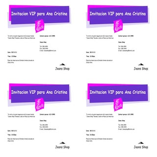Invitaciones vip para jeans shop