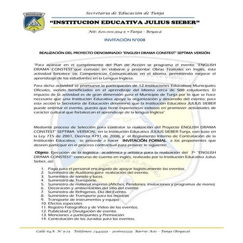 Invitación N°008 English