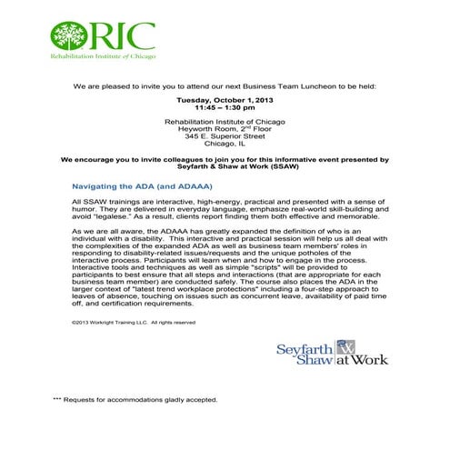 RIC October luncheon Invitation