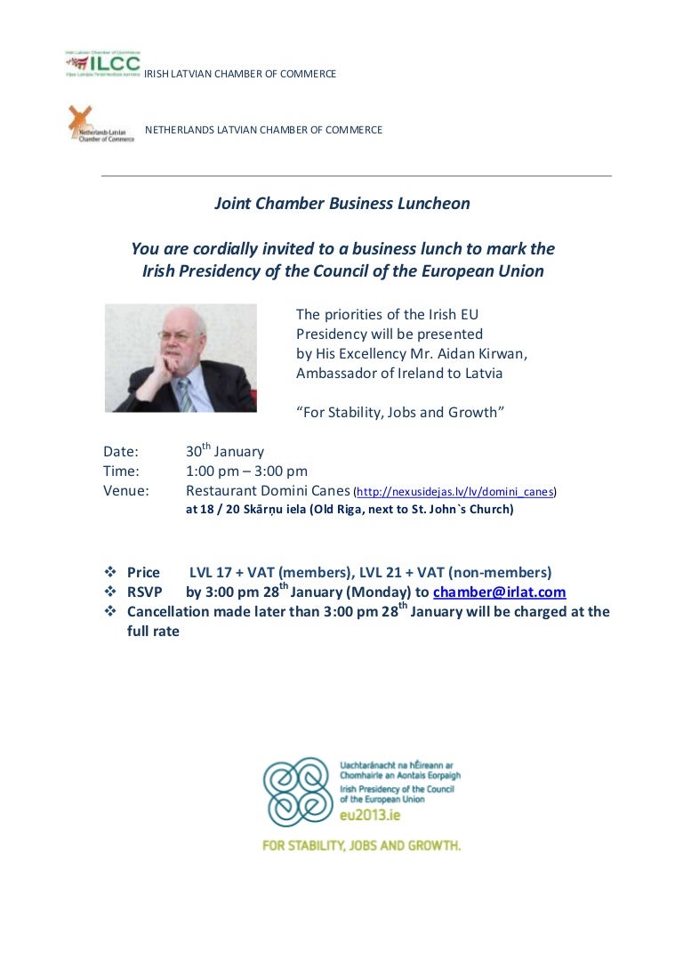invitation business lunch with ie ambassador