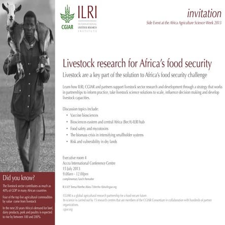 Livestock research for Africa’s food security