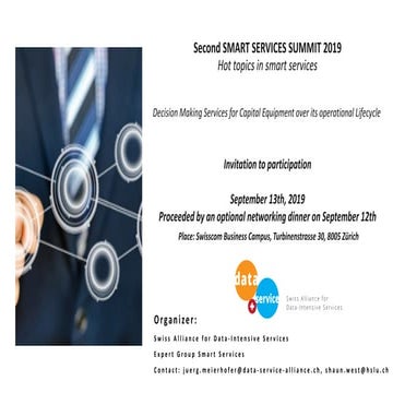 Second SMART SERVICES SUMMIT 2019 - Decision Making Services for Capital Equi...