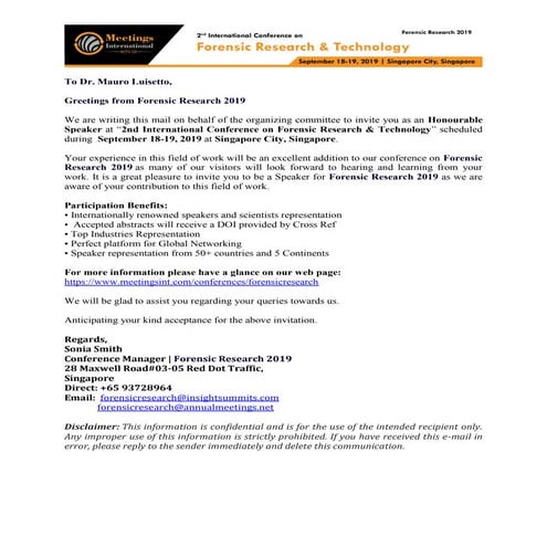 Mauro luisetto invitation global congress toxicology and risk ...