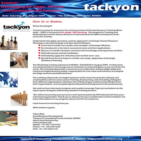 Invitation  HR Seminar 8august2009