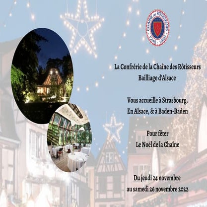 Invitation Le Noël de la Chaîne - Alsace & Baden-Baden - du 24 au 26 novembre 2022