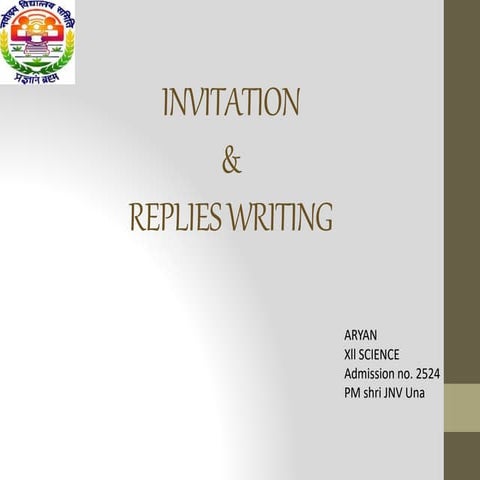 English class 12 invitations and replies pptx