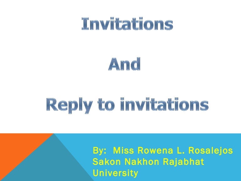 Invitations and replies to invitations