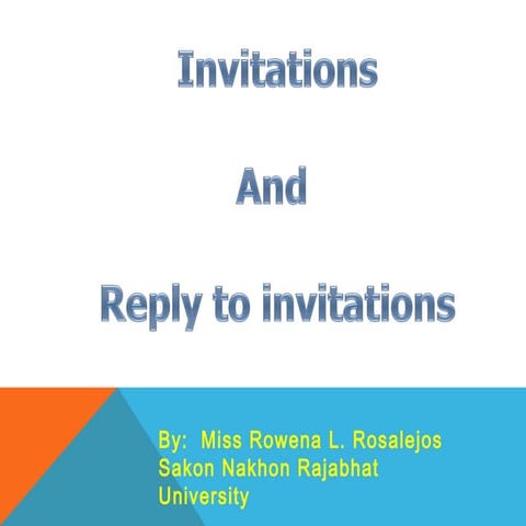 Invitations and Replies to Invitations
