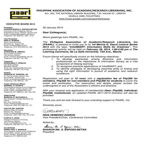 Invitation letter to Rda train the-trainor seminar-workshop | PDF