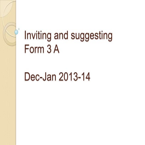 Inviting and suggesting 3rd form