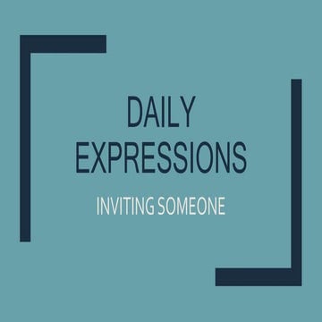Daily Expressions -Inviting someone