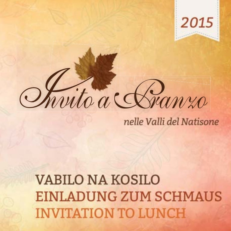 Invito a Pranzo nelle Valli del Natisone