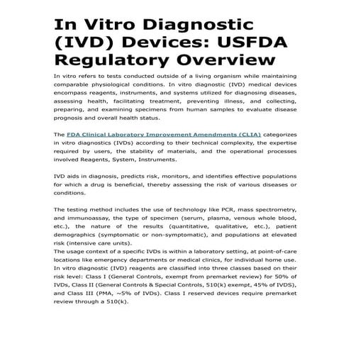 In Vitro Diagnostic (IVD) Devices USFDA Regulatory Overview.pdf
