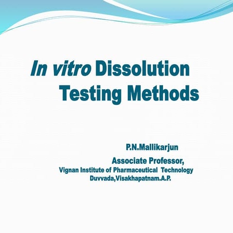 In vitro dissolution testing methods
