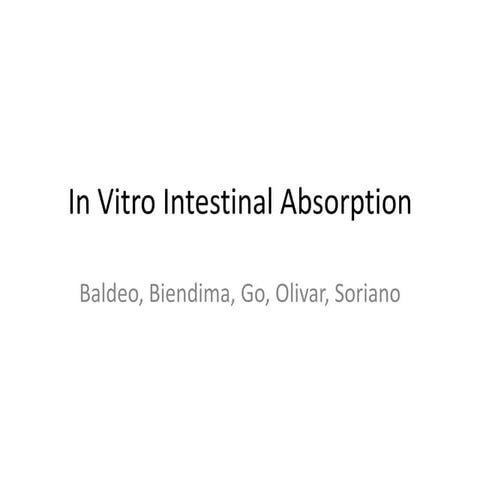 In vitro intestinal absorption