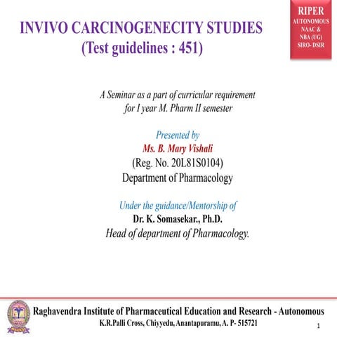 Invivo Carcinogenecity Studies