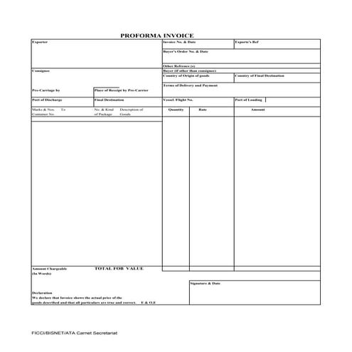 Invoice format