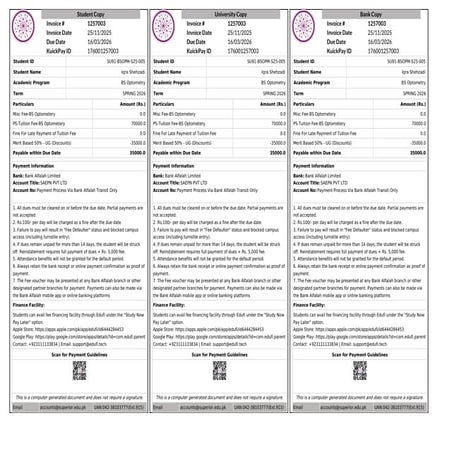 Comprehensive Student Tuition Fee Invoice and Payment Guidelines for BS ...
