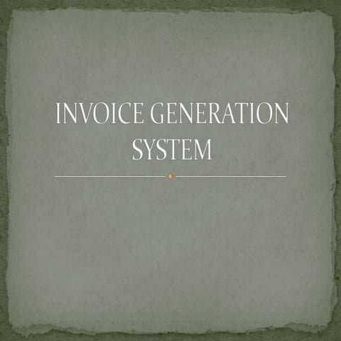 Invoice generation system