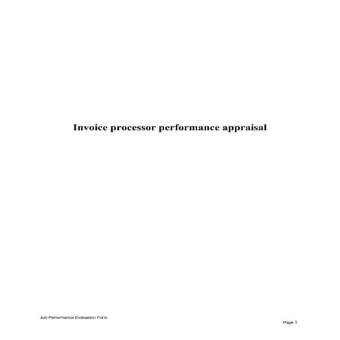 Invoice processor performance appraisal | DOC