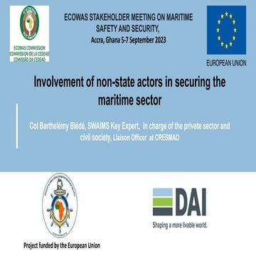 Involvement of non-state actors in securing the maritime sector – B Blédé