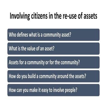 Involving citizens in the re use of assets