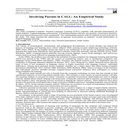 Involving parents in call  an empirical study