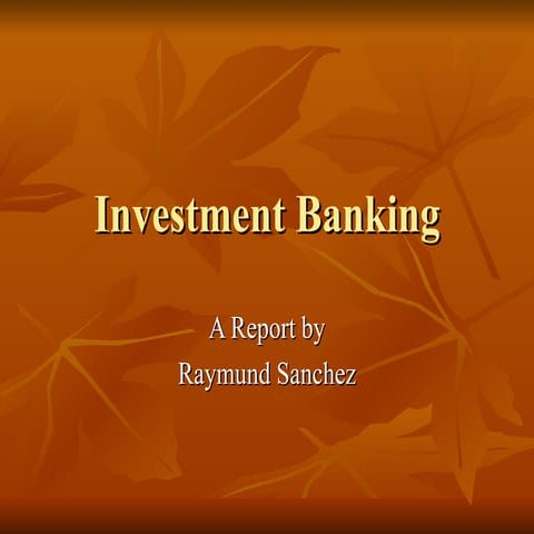 Investment Banking