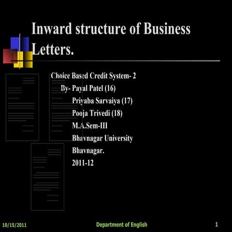 Inward structures of business letters | PPT