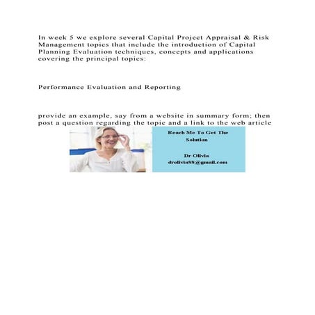 In week 5 we explore several Capital Project Appraisal & Risk Manage.docx