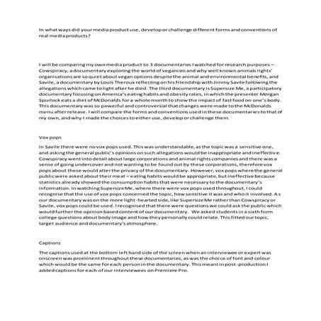 In what ways did your media product use