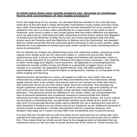 In what ways does your media product use