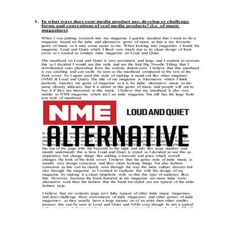 In what ways does your media product use