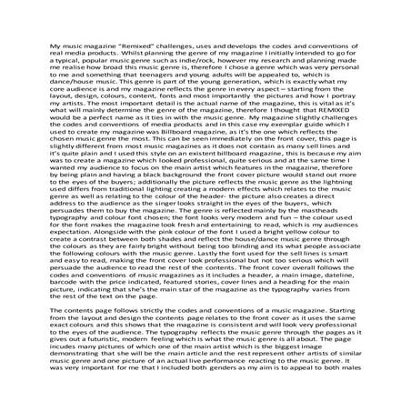 Remixed music magazine evaluation