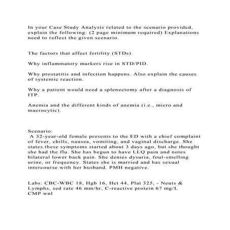 A 32-year-old female presents to the ED with a chief complaint of fe.docx