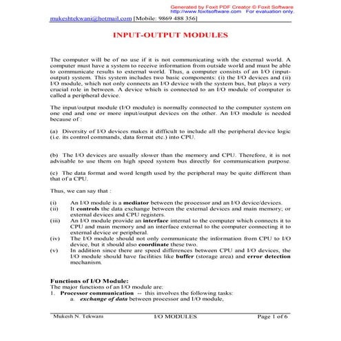 Input-Output Modules | PDF