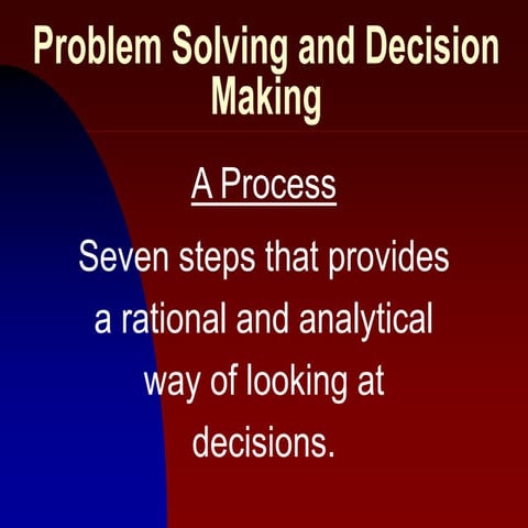 Problem solving and decision making | PPT