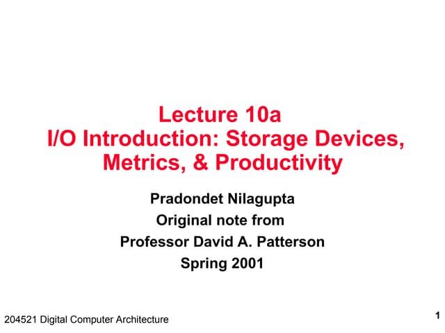 Storage devices metrics productivity- IO Introduction