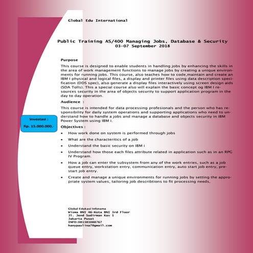Pelatihan AS/400 | PDF