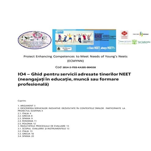 Ghid de bune practici pentru fiurnizorii de servicii pentru tinerii NEET