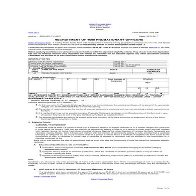 Iob recruitment 1000 po in this year