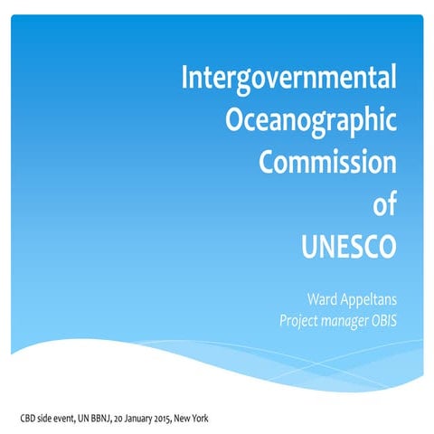 CBD/EBSA data and information and IOC-UNESCO