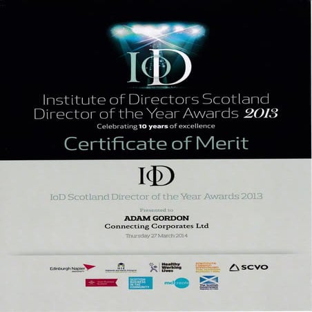 IoD certificate of merit