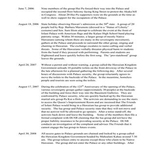 Iolani palace incidents