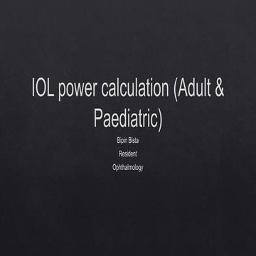 Iol power calculation (adult &amp; paediatric)