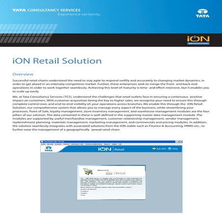  iON Retail Solution Fact Sheet