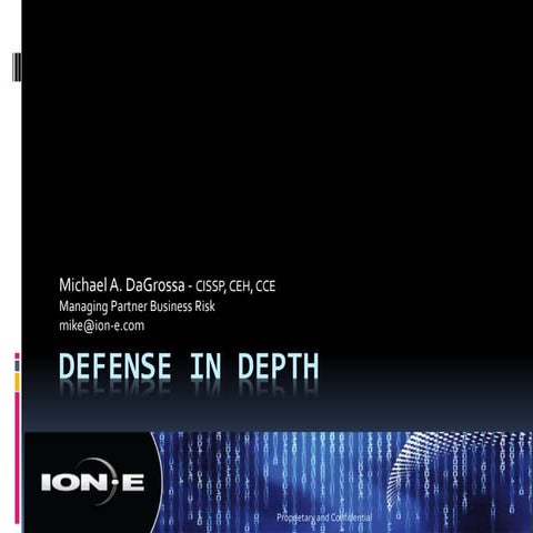 ION-E Defense In Depth Presentation for The Institiute of Internal Auditors